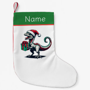 Christmas Santa hat pterodactyl  Small Christmas Stocking