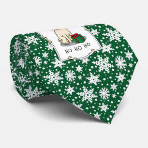 Christmas Santa Hat Pug Dog (light fawn) Cute Neck Tie