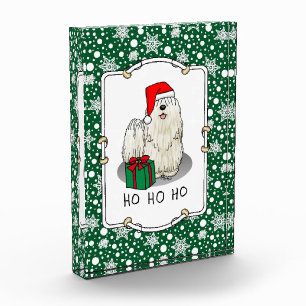 Christmas Santa Hat Puli Dog (white) Cute Funny Acrylic Award