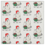 Christmas Santa Hat Puli Dog (white) Cute Funny Fabric
