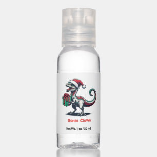 Christmas Santa hat raptor Hand Sanitizer