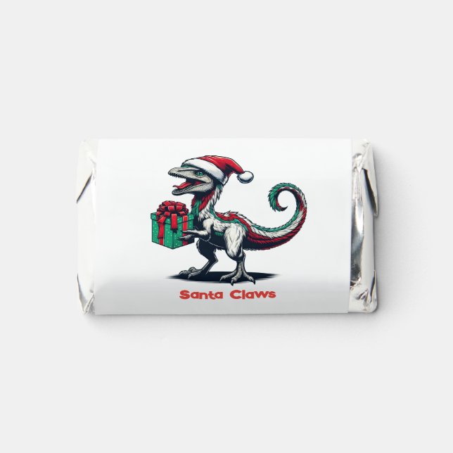 Christmas Santa hat raptor  Hershey's Miniatures (Front)