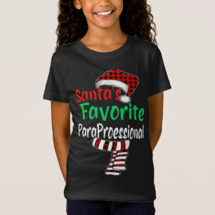 Christmas Santa Hat Santa's Favorite Paraprofessio T-Shirt