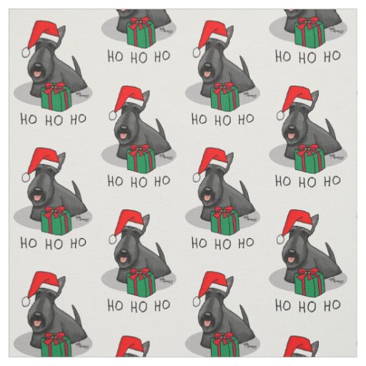 Christmas Santa Hat Scottish Terrier (black) Cute Fabric