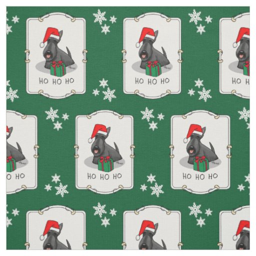 Christmas Santa Hat Scottish Terrier (black) Cute Fabric