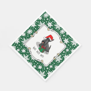 Christmas Santa Hat Scottish Terrier (black) Cute Napkins