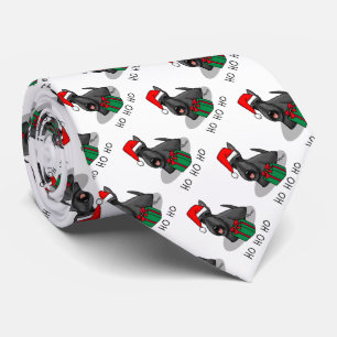 Christmas Santa Hat Scottish Terrier (black) Cute Neck Tie