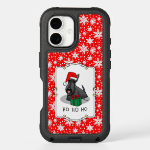Christmas Santa Hat Scottish Terrier (black) Cute iPhone 16 Case