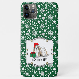 Christmas Santa Hat Shih Tzu (tan white) Dog Cute iPhone 11 Pro Max Case