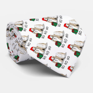 Christmas Santa Hat Shih Tzu (tan white) Dog Cute Neck Tie