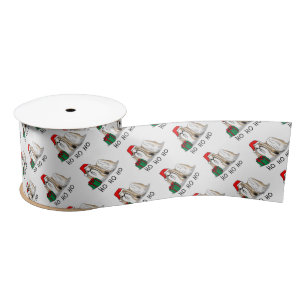 Christmas Santa Hat Shih Tzu (tan white) Dog Cute Satin Ribbon