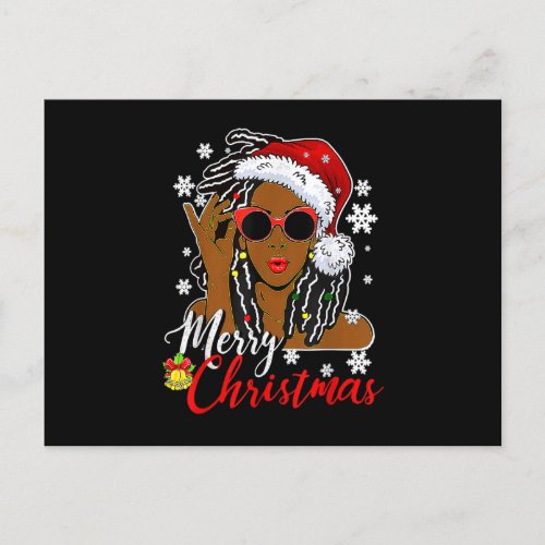 Christmas Santa Hat Shirt Black African Girl Ameri Postcard