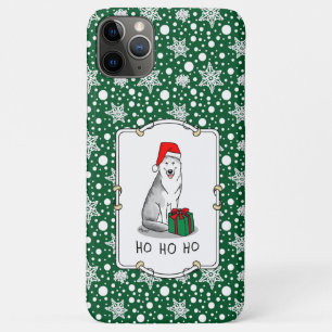 Christmas Santa Hat Siberian Husky (silver) Cute iPhone 11 Pro Max Case