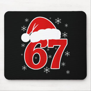 Christmas Santa Hat Six Seven 6 7 67 Meme Gen Alph Mouse Pad