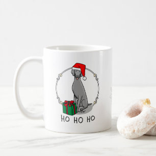 Christmas Santa Hat Weimaraner Dog (gray 1) Cute Coffee Mug
