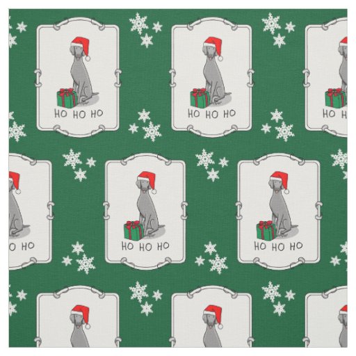 Christmas Santa Hat Weimaraner Dog (gray 1) Cute Fabric