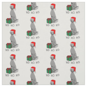 Christmas Santa Hat Weimaraner Dog (gray 1) Cute Fabric