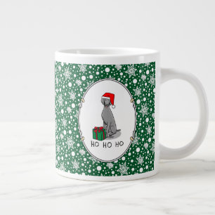 Christmas Santa Hat Weimaraner Dog (gray 1) Cute Giant Coffee Mug