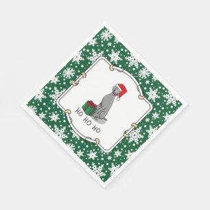 Christmas Santa Hat Weimaraner Dog (gray 1) Cute Napkins