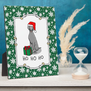 Christmas Santa Hat Weimaraner Dog (gray 1) Cute Plaque