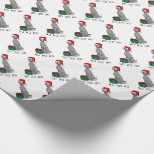 Christmas Santa Hat Weimaraner Dog (gray 1) Cute Wrapping Paper