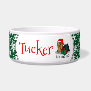 Christmas Santa Hat Yorkshire Terrier Yorkie Cute Bowl