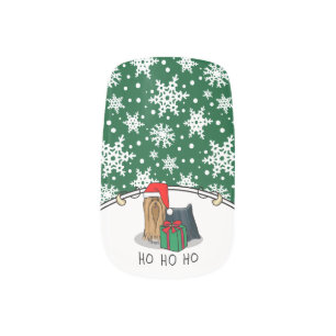 Christmas Santa Hat Yorkshire Terrier Yorkie Cute Minx Nail Art