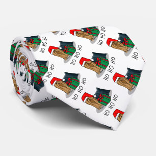 Christmas Santa Hat Yorkshire Terrier Yorkie Cute Neck Tie