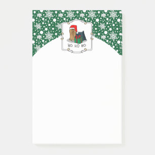 Christmas Santa Hat Yorkshire Terrier Yorkie Cute Post-it Notes
