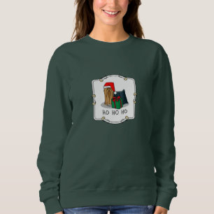 Christmas Santa Hat Yorkshire Terrier Yorkie Cute Sweatshirt