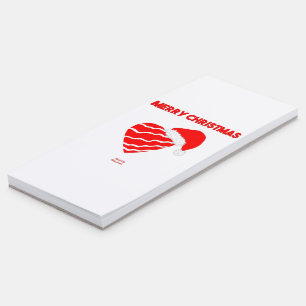 Christmas Santa Heart Magnetic Notepad