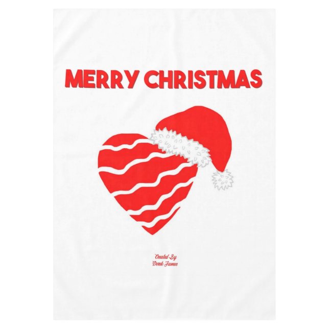 Christmas Santa Heart Tablecloth (Front)
