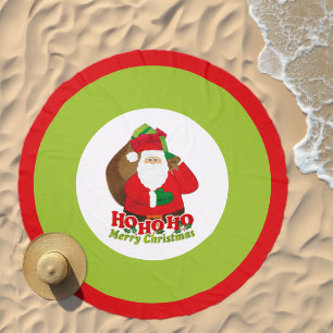 Christmas Santa Ho Ho Ho Beach Towel