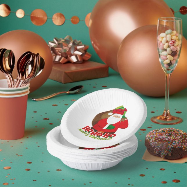 Christmas Santa Ho Ho Ho  Paper Bowls (Multi)