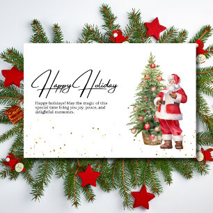 Christmas Santa Holiday Card, Minimalist Christmas