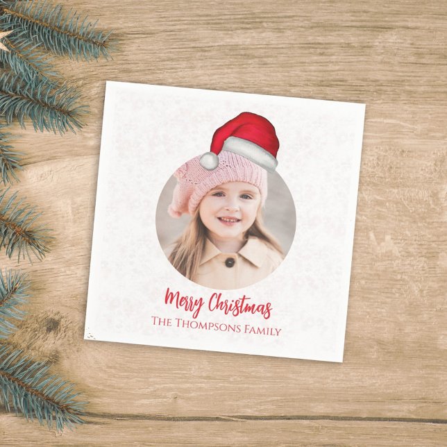 Christmas Santa Holiday Cute Simple Whimsical Hat Napkins (Creator Uploaded)
