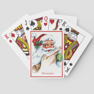 Christmas Santa Holiday Gift List Personalized Poker Cards