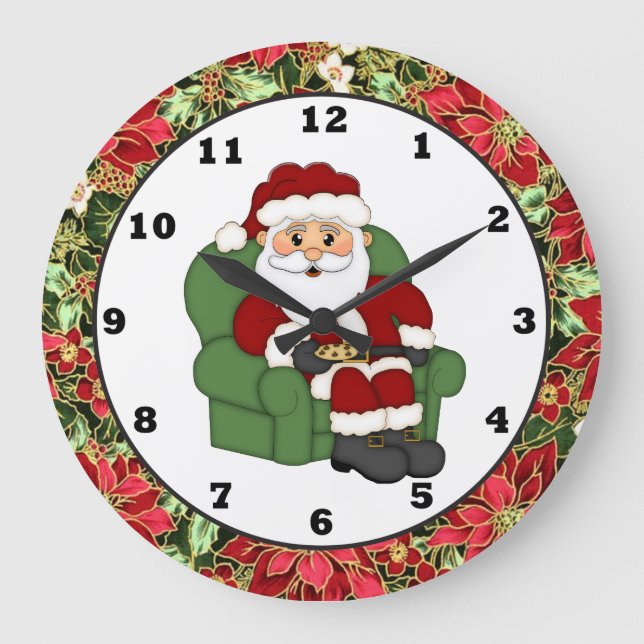 Christmas Santa Holiday wall clock (Front)