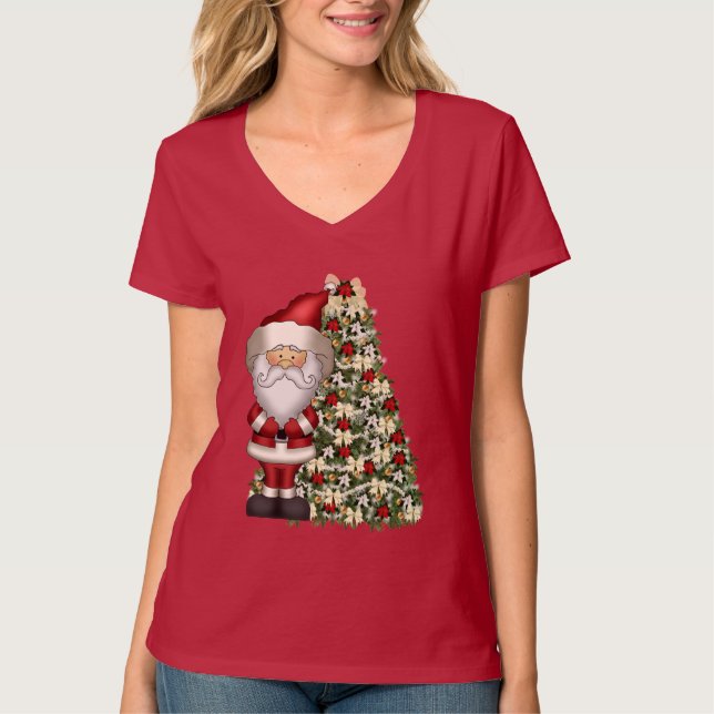 Christmas Santa Holiday womens t-shirt (Front)