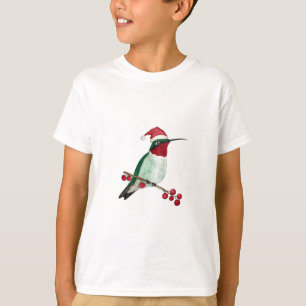 Christmas Santa Hummingbird T-Shirt