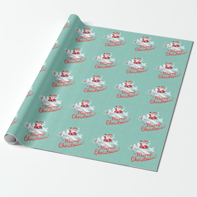 Christmas Santa in vintage style Wrapping Paper (Unrolled)