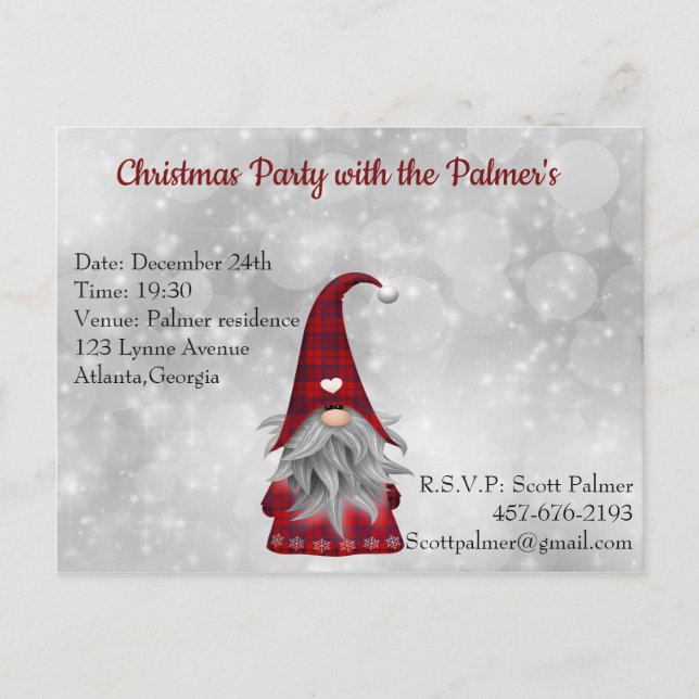 Christmas Santa Invitation Postcard (Front)