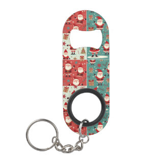Christmas Santa Keychain Bottle Opener