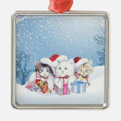 Christmas Santa kittems Ornament