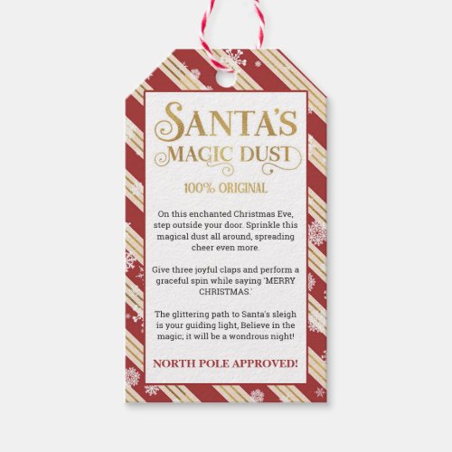 Christmas Santa Magic Dust North Pole Approved Gift Tags