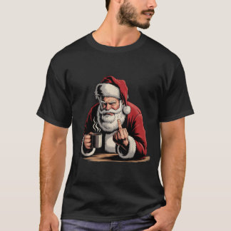 Christmas Santa Middle Finger Sarcastic Xmas Funny T-Shirt