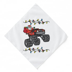 Christmas Santa Monster Truck Boys Kids Toddler Yo Bandana