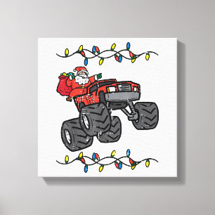 Christmas Santa Monster Truck Boys Kids Toddler Yo Canvas Print