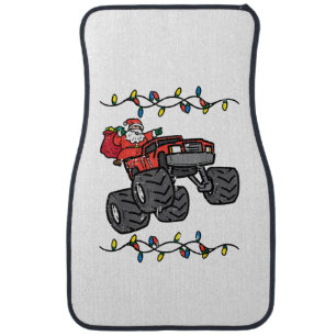 Christmas Santa Monster Truck Boys Kids Toddler Yo Car Floor Mat