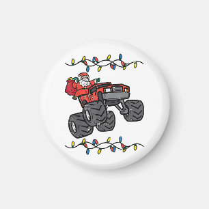 Christmas Santa Monster Truck Boys Kids Toddler Yo Magnet